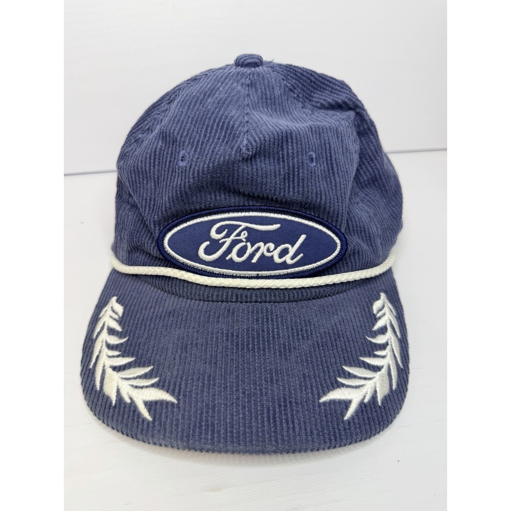 Ford Genuine Parts Hat Truck Blue American Needle Corduroy Rope Snapback Cap